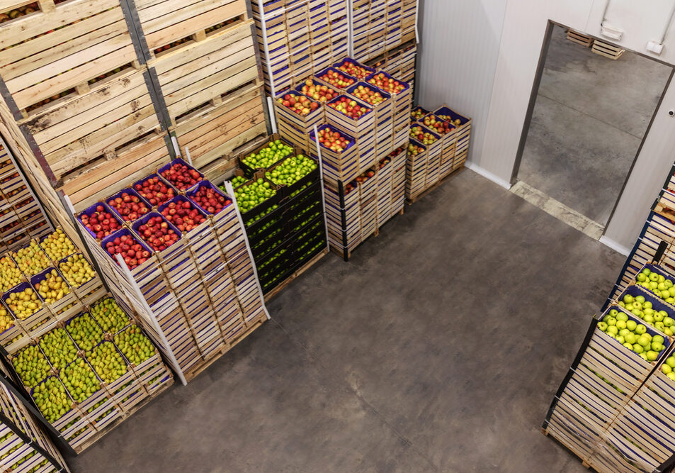 Apples,And,Pears,In,Crates,Ready,For,Shipping.,Cold,Storage